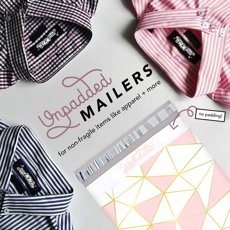 Pack It Chic - 10X13 (100 Pack) Mosaic Triangle Poly Mailer Envelope Plastic Custom Mailing & Shipping Bags - Self Seal - Image 4